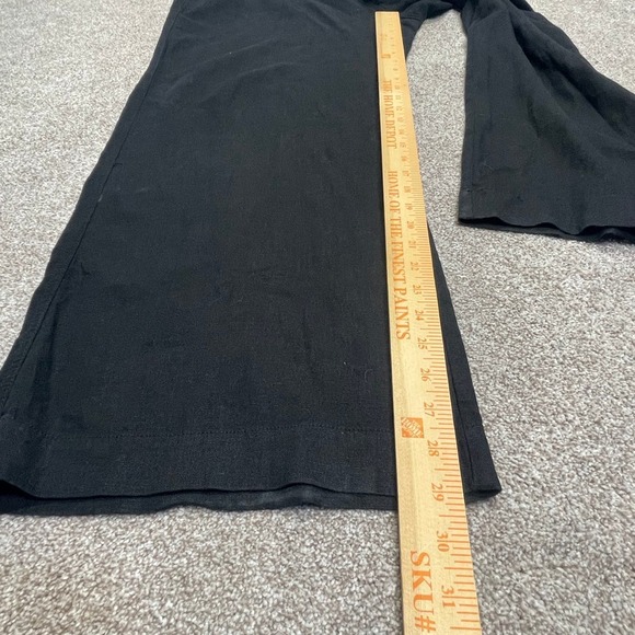Briggs womens pull on wide leg pants sz X-Large black high rise linen blend - Picture 5 of 12